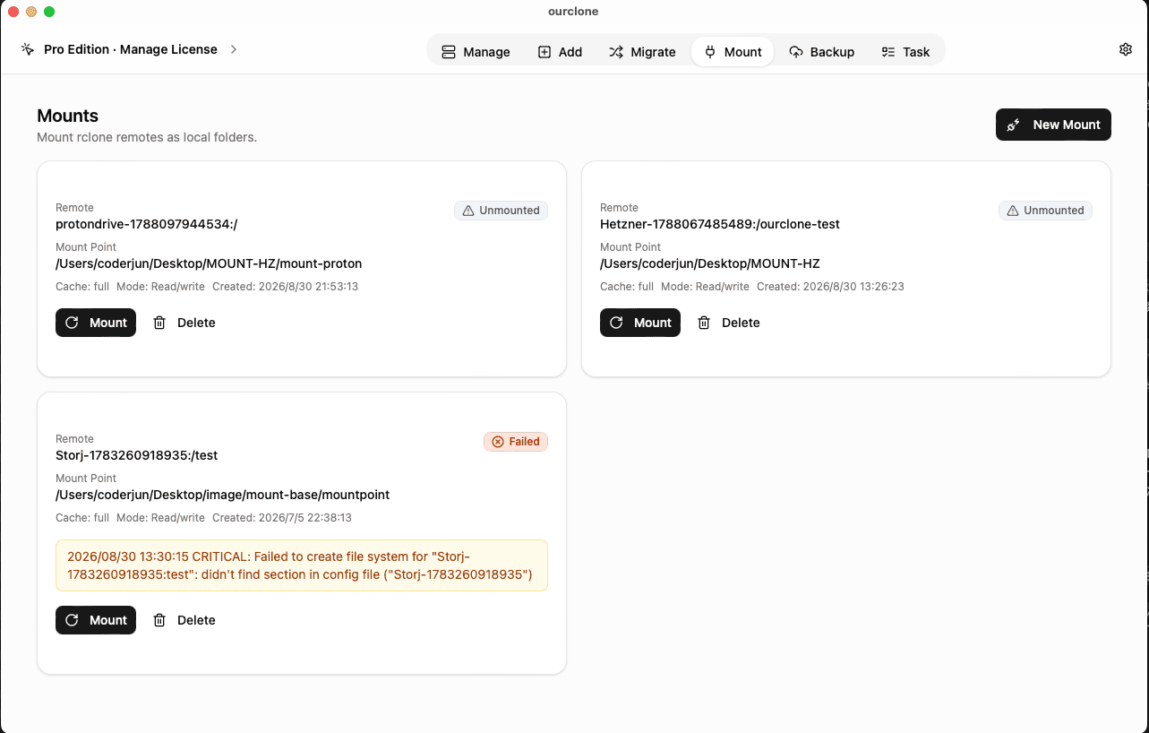 Open New Mount Dialog in OurClone