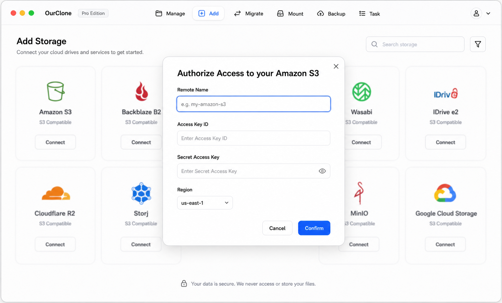 Add Amazon S3 to OurClone