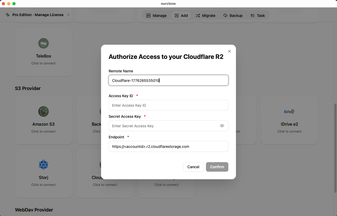 Add Cloudflare R2 to OurClone