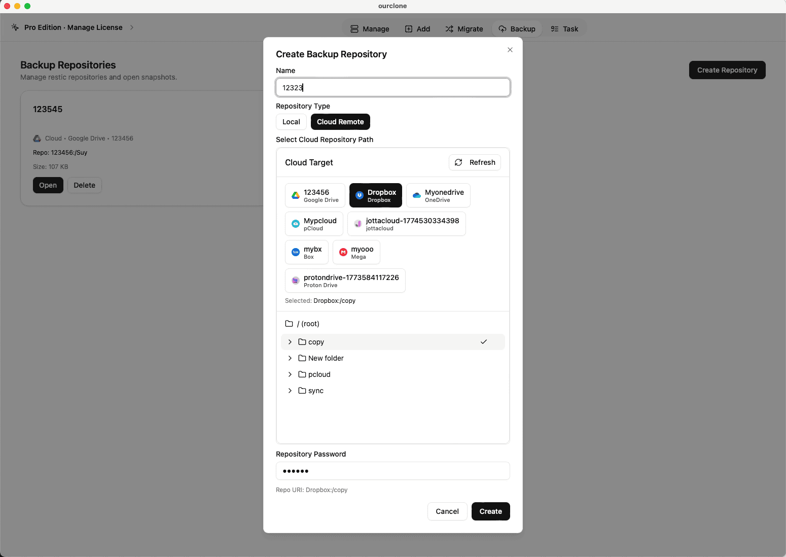 Create Dropbox Repository