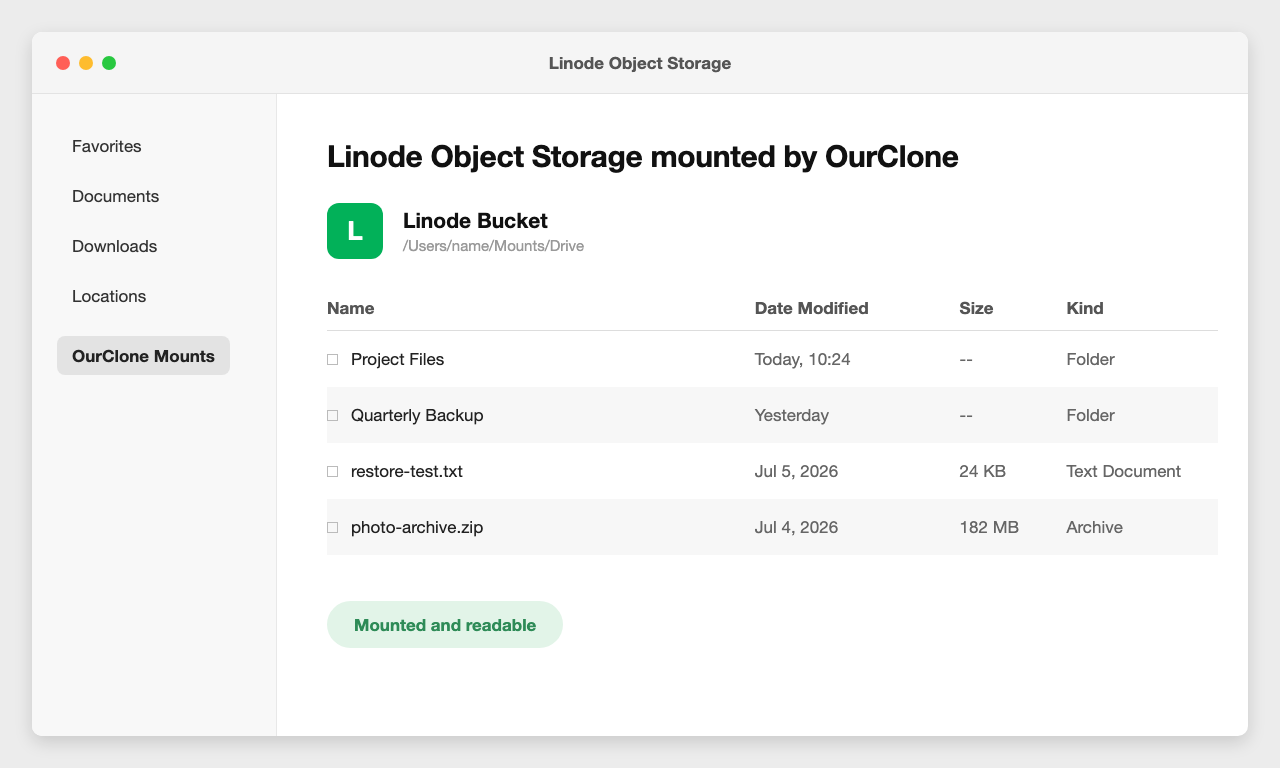 Verify Linode Object Storage Mount Sync