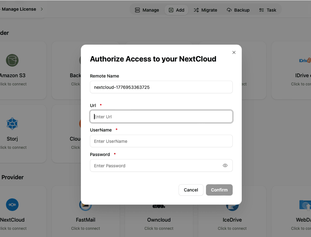 Add Nextcloud to OurClone