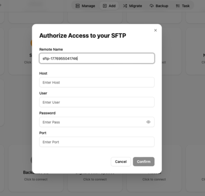 Add SFTP to OurClone