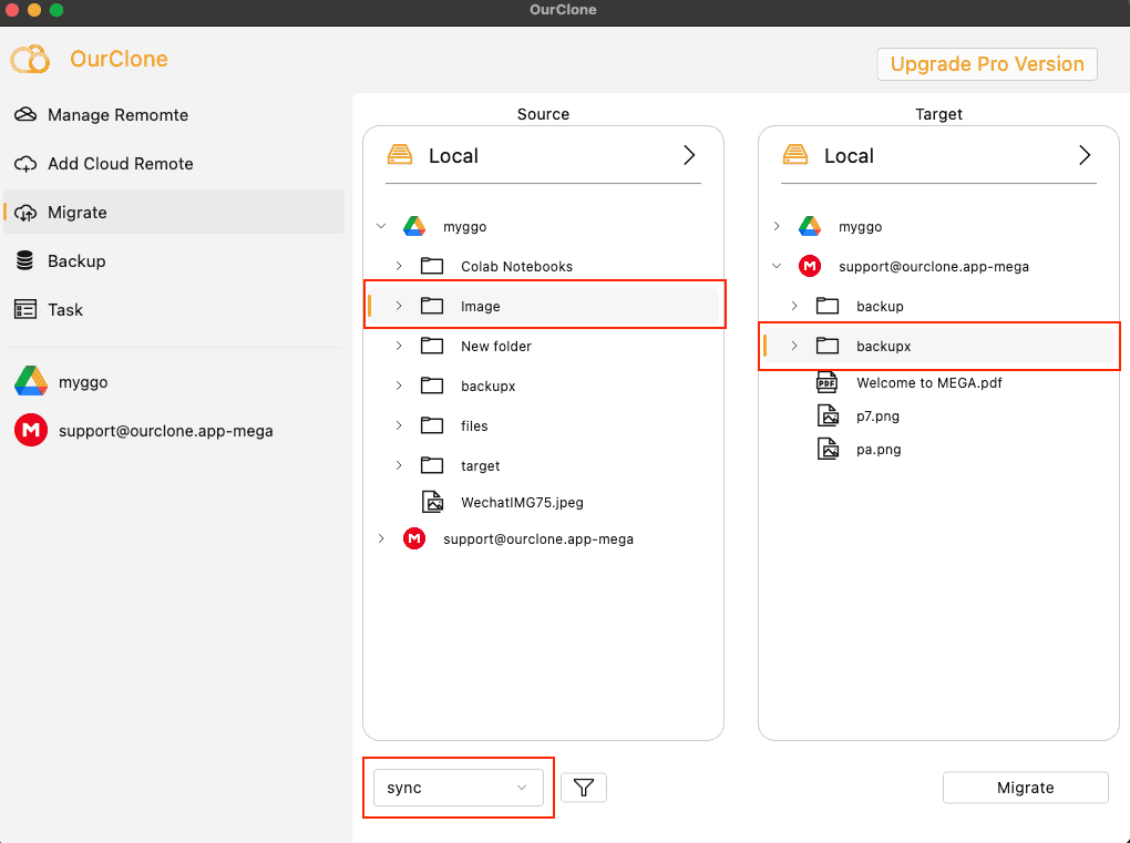 Authorize Mega in OurClone