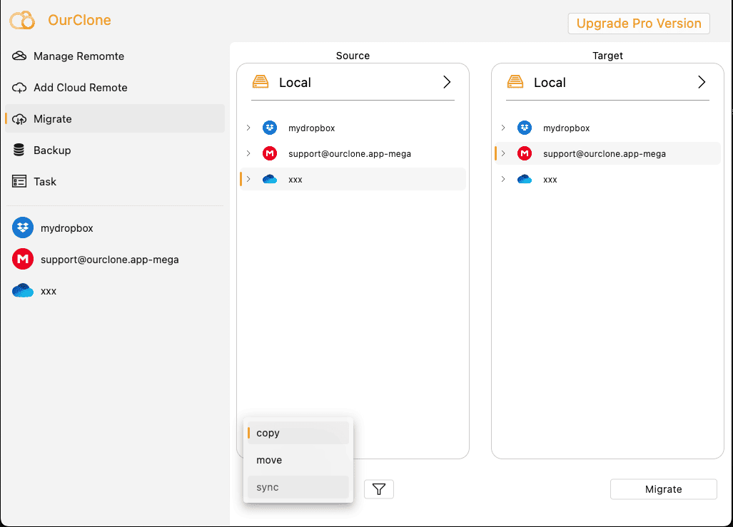 Run OneDrive to MEGA Sync Task